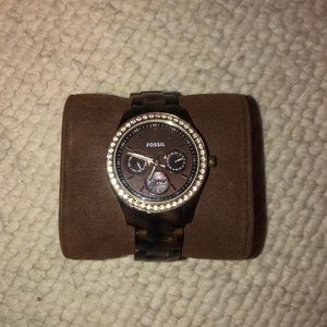 Fossil Stella tortoise and gold watch